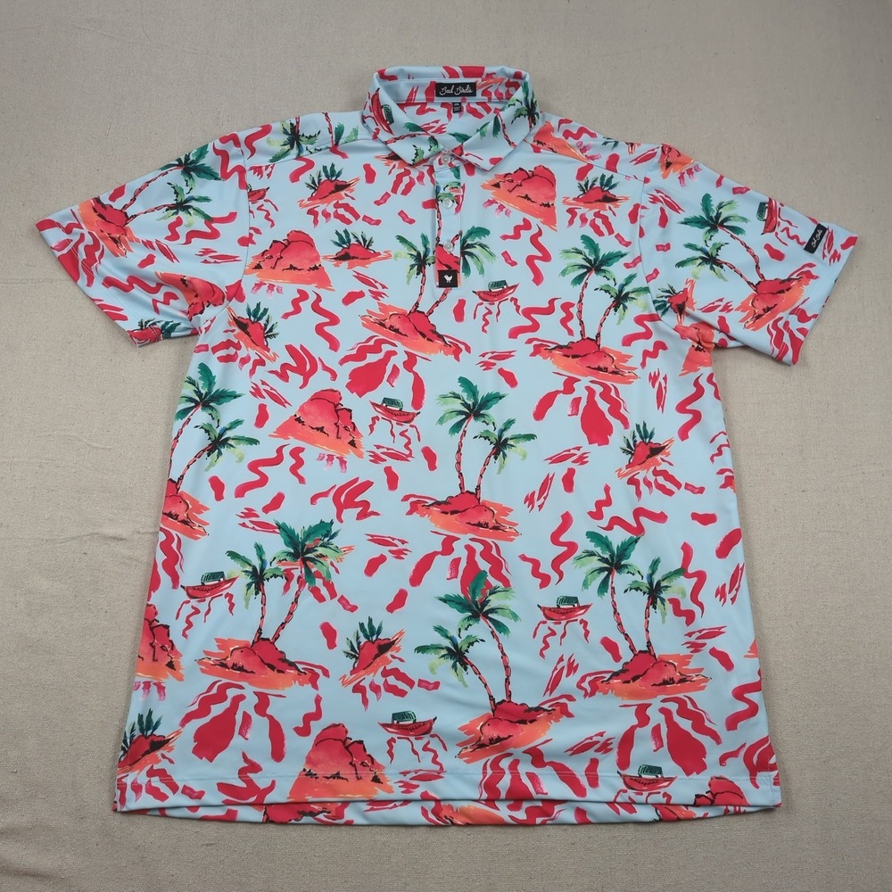 Bad Birdie Shirt Mens 2XL Blue Performance Golf Stretch Hawaiian